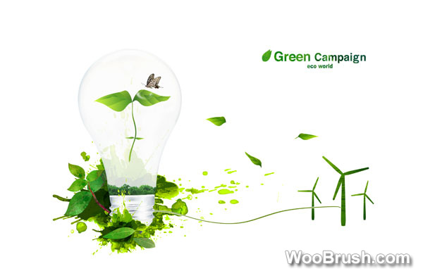Green Eco World Background Psd