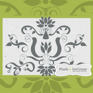 Green Ornaments Brushes