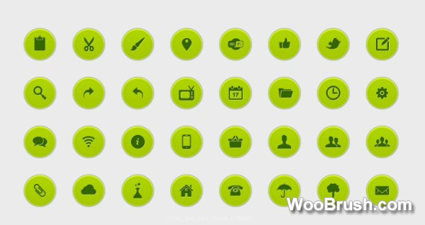 Green Commonly Web Icon Psd
