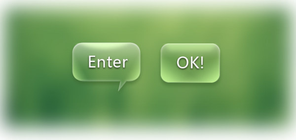 Green Transparent Button Psd
