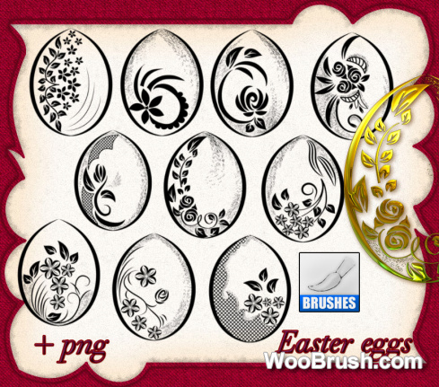 Hand Drawn 2024 Easter Eggs Brushes