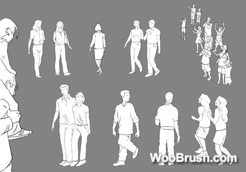 Hand Drawn People Material Psd