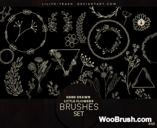 Hand Drawn Little Flowers Brushes