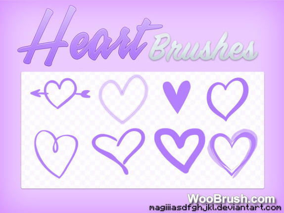Heart Hand Drawn Brushes