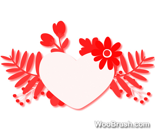 Heart Card With Flower Brushes