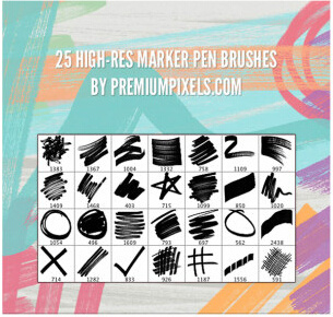 High-Res Marker Pen Brushes