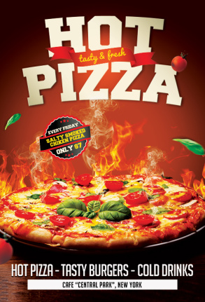 Hot Pizza Flyer Template Psd