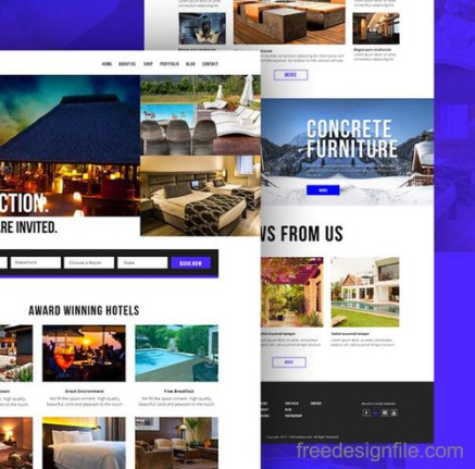 Hotel Booking Website Template Design Psd