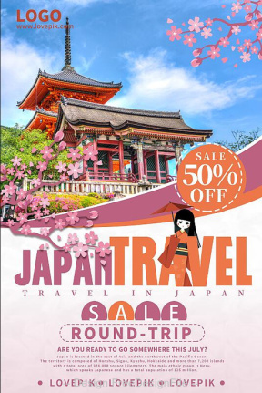 Japan Travel Flyer Template Psd
