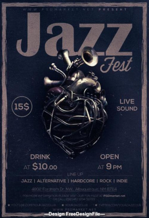 Jazz Fest Poster And Flyer Template Psd