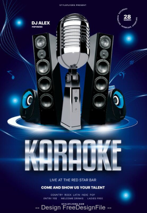 Karaoke Party Flyer Template Psd