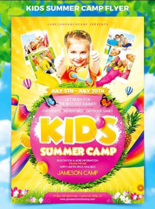 Kids 2024 Summer Camp Flyer Template Psd