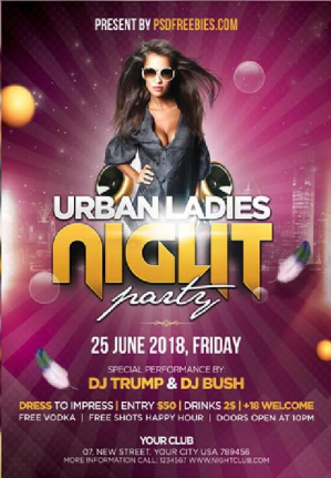 Ladies Night Party Poster And Flyer Template Psd