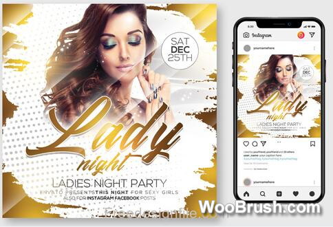 Lady Night Party Flyer Template Psd