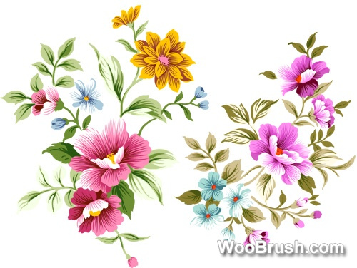 Layered File Of Hand Drawn Flowers Psd