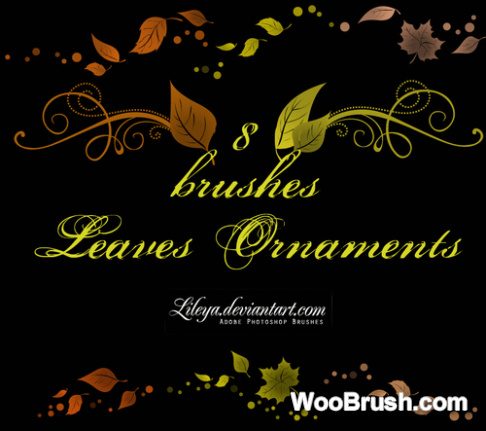 Leaves Ornaments Brushes