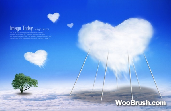 Love Cloud Elements Template Psd