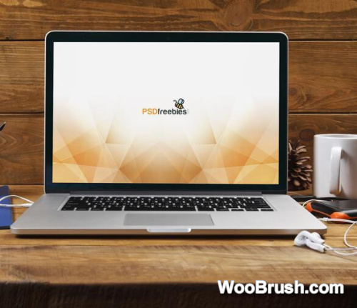 Macbook Pro Front View Mockup Material Psd