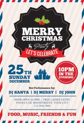 Merry Christmas 2024 Party Flyer Template Psd