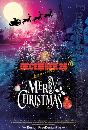 Merry Christmas 2024 Wishing Flyer Template Psd
