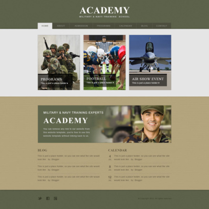Military Academy Website Template Psd