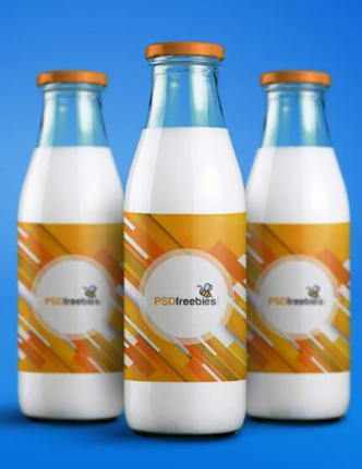Milk Bottle Packaging Template Psd