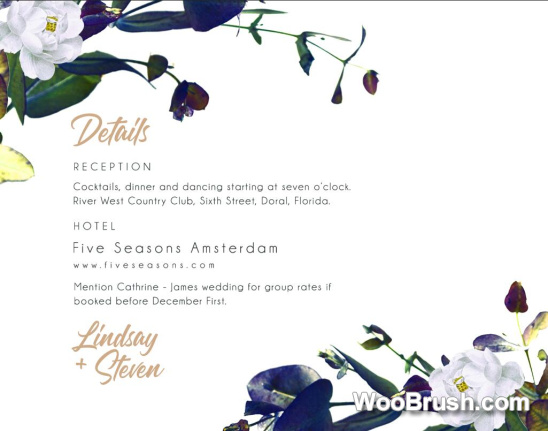 Modern Flowers Invitation Card Template Psd