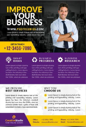 Multipurpose Corporate Business Flyer With Brochure Template Psd