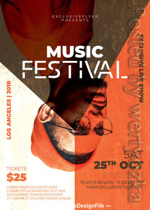 Music Festival Poster And Flyer Template Psd