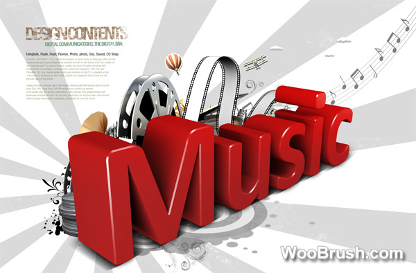 Music And Movies Poster Psd