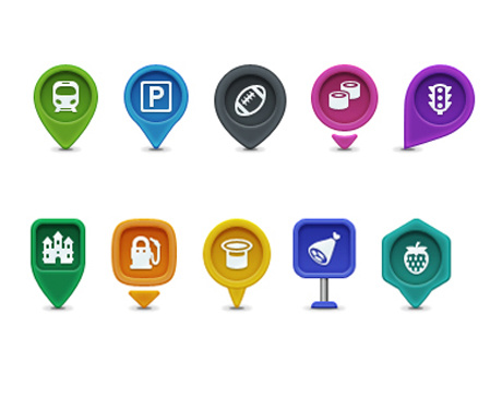 Navigation Location Positioning Icons Psd