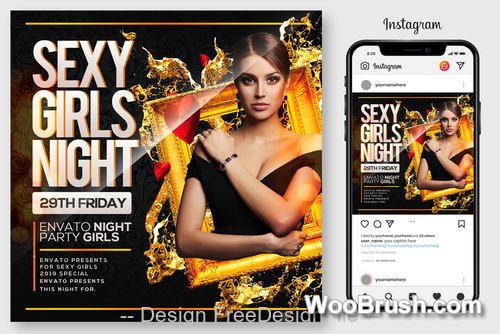 Night Club Flyer Template Design Psd