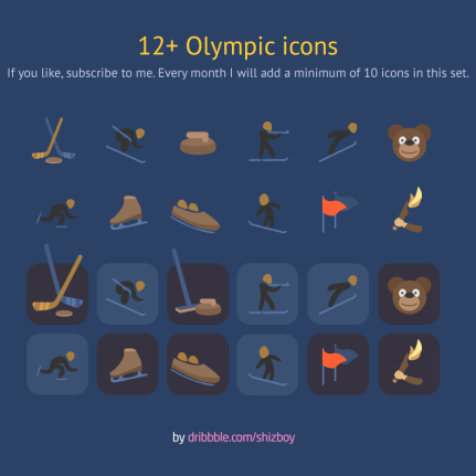 Olympic 2024 Winter Sport Icons Psd Set
