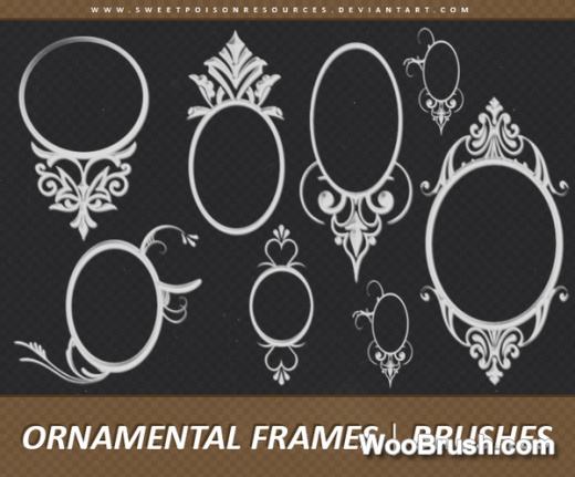 Ornamental Frames Brushes Set