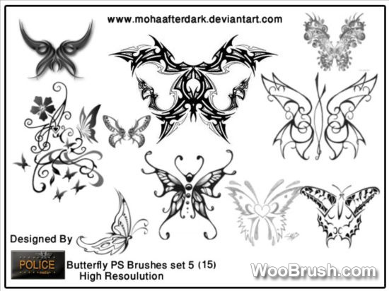 Ornaments Butterfly Brushes