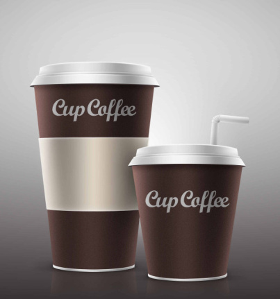 Paper Cup Coffee Layered Psd