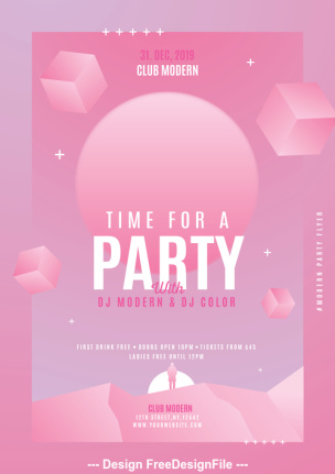 Party Flyer Pink Template Psd