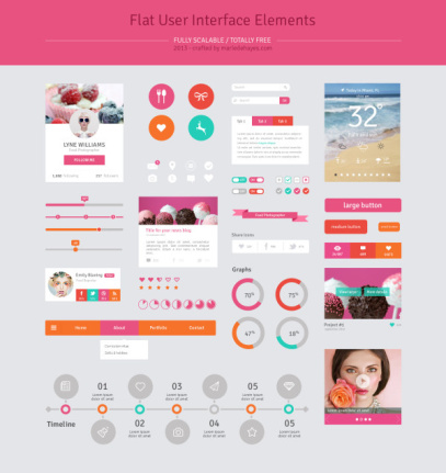Pink Style Website Ui Kit Psd