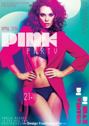 Pink Party Night Template Psd