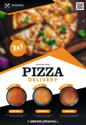 Pizza Restaurant Delivery Flyer Template Psd