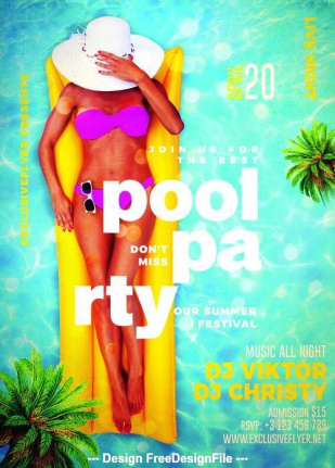 Pool Party Flyer Template Psd