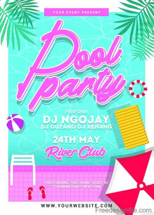 Pool Party Flyer Template Psd