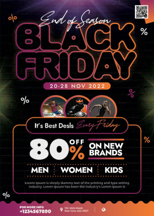 Premium Black Friday Sale Poster Template Psd