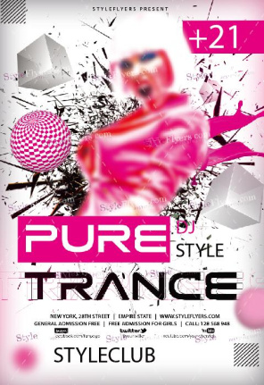 Pure Trance Party Flyer Template Psd