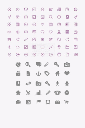 Purple With Gray System Creative Icons Psd