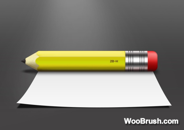 Realistic Pencil With Paper Material Psd