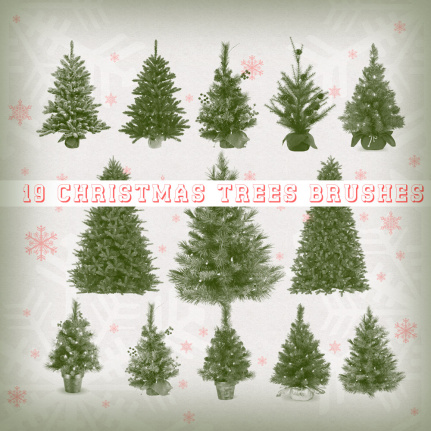 Realistic 2024 Christmas Trees Brushes