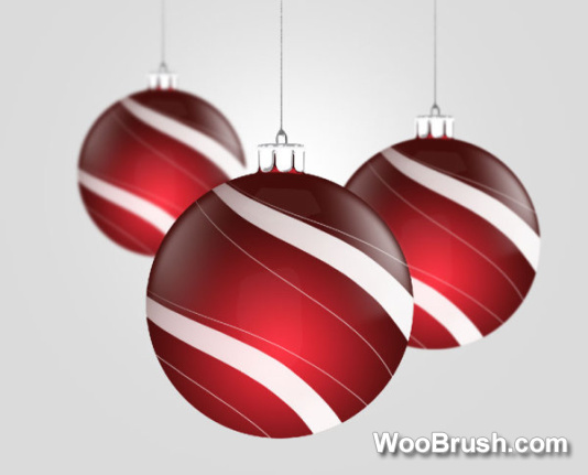 Red 2024 Christmas Balls Material Psd