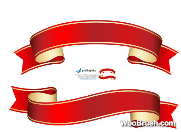 Red Ribbon Graphics Material Psd