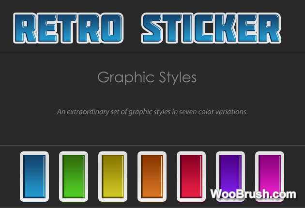 Retro Stickers Text Styles